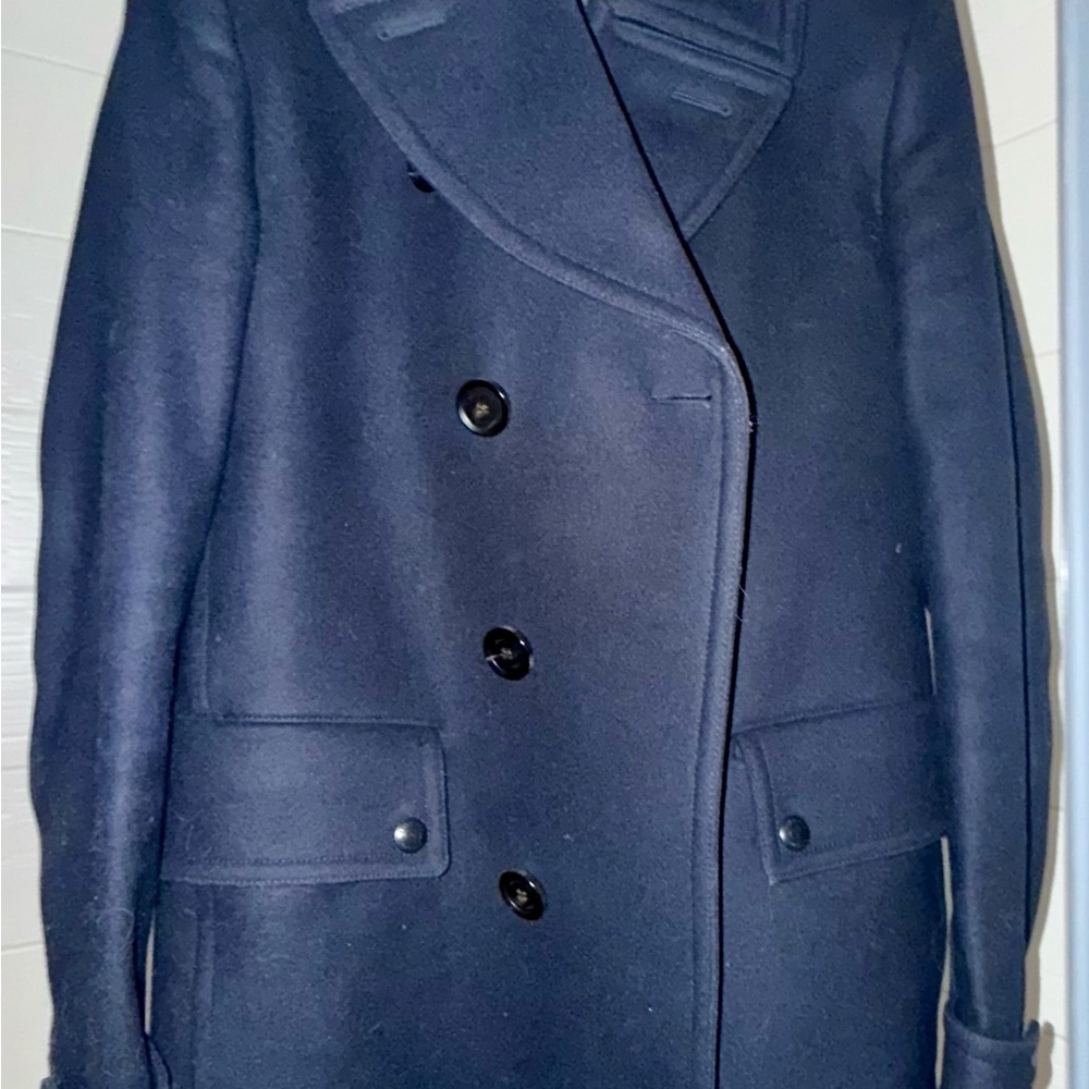 Navy Double-Breasted Coat
